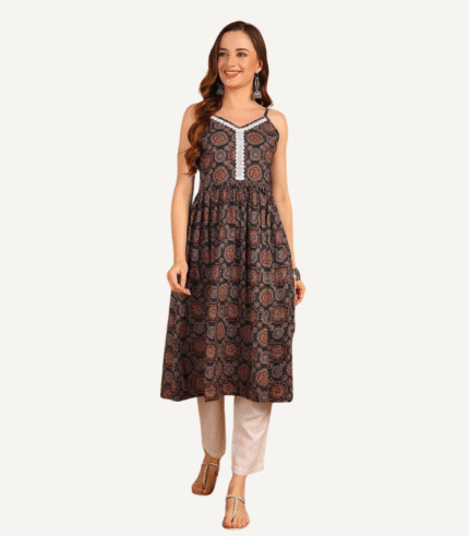 Pure Cotton Ajrak Printed Tunic
